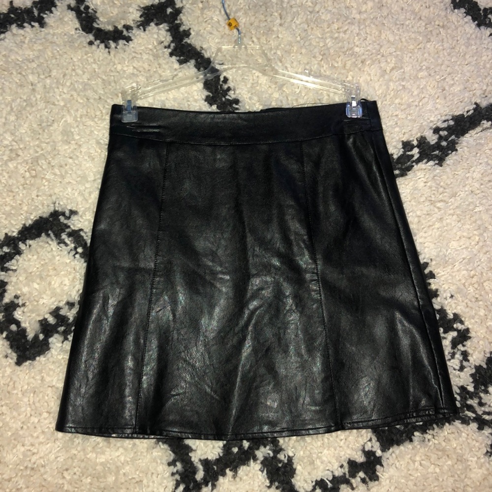 Black leather skirt